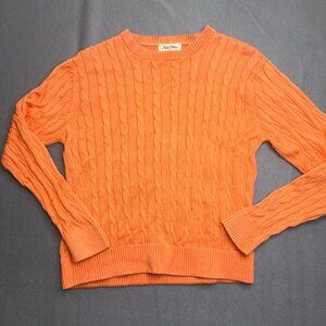 Women's Peter Millar 100% Pima Cotton Cable Knit Crew Neck Sweater Orange sz. L